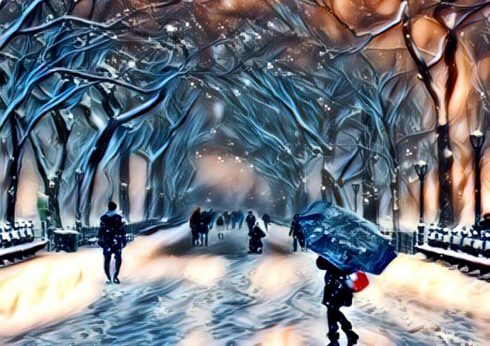 Winter In Central Park By Creative Bubble Art